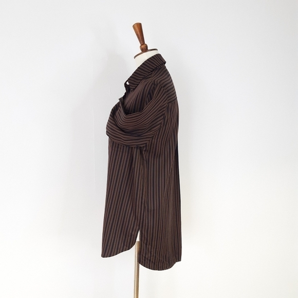 FINAL ⬇️ | Neu Nomads | Button Down Boyfriend Shirt in Brown, Black Stripe - Picture 3 of 7